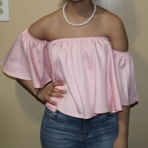 Pink Off Shoulder Top